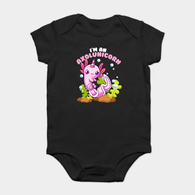 Funny Axolotl Unicorn Lover Mexican Salamander Baby Bodysuit by creative